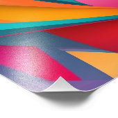 ジオメトカラフルリデザイン、名前モノグラムメッセージ フォトプリント            (角)