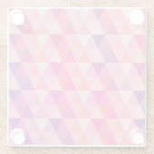 ジオメトカラフルリピンクパープル三角形パターン ガラスコースター (裏面)
