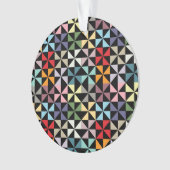 ジオメトカラフルリピンホイールブラック オーナメント (正面)