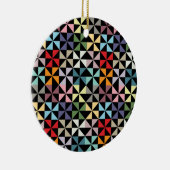 ジオメトカラフルリピンホイールブラック セラミックオーナメント (右)