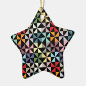 ジオメトカラフルリピンホイールブラック セラミックオーナメント (左)