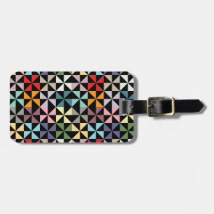 ジオメトカラフルリピンホイールブラック ラゲッジタグ