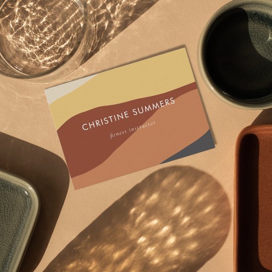 ジオメトカラフルリレトロイヤートニュートラルストライプズ 名刺