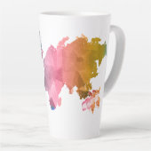 ジオメトカラフルリワールドマップラテマグカップ – トレンディー カフェラテマグ (右アングル)