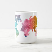 ジオメトカラフルリワールドマップ コーヒーマグカップ (中央)