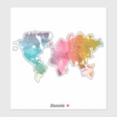 ジオメトカラフルリワールドマップ – トレンディー シール (シート)