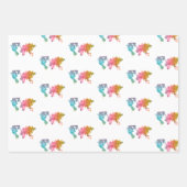 ジオメトカラフルリワールドマップ – トレンディー ラッピングペーパーシート (正面3)