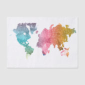 ジオメトカラフルリワールドマップ – トレンディー 薄葉紙 (正面)