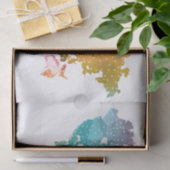 ジオメトカラフルリワールドマップ – トレンディー 薄葉紙 (ギフト)