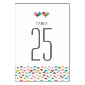 ジオメトカラフルリ三角形のハート結婚の テーブルナンバー (裏面)