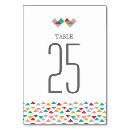 ジオメトカラフルリ三角形のハート結婚の テーブルナンバー