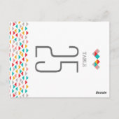 ジオメトカラフルリ三角形のハート結婚の ポストカード (裏面)