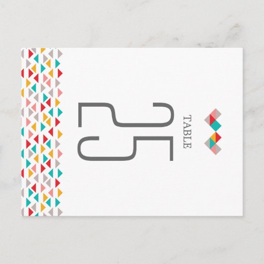 ジオメトカラフルリ三角形のハート結婚の ポストカード (正面)