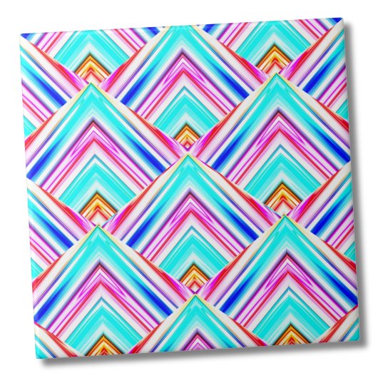 ジオメトカラフルリ三角形パターン タイル