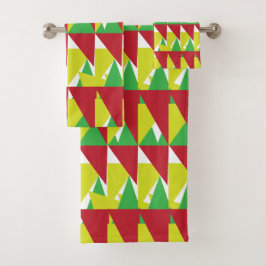 ジオメトカラフルリ三角形 バスタオルセット