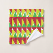 ジオメトカラフルリ三角形 バスタオルセット (ウォッシュタオル)