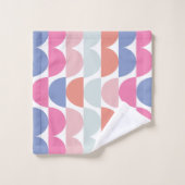 ジオメトカラフルリ半円ジオメトリ バスタオルセット (ウォッシュタオル)