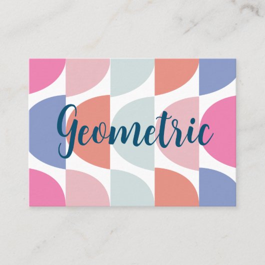 ジオメトカラフルリ半円ジオメトリ 名刺 (正面)