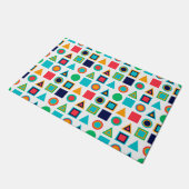 ジオメトカラフルリ形状 ドアマット (アングル)