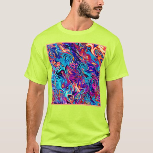 ジオメトカラフルリ抽象化パターン Tシャツ (正面)