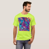 ジオメトカラフルリ抽象化パターン Tシャツ (正面フル)