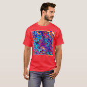 ジオメトカラフルリ抽象化パターン Tシャツ (正面フル)