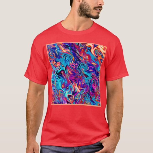ジオメトカラフルリ抽象化パターン Tシャツ (正面)