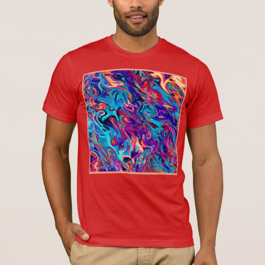 ジオメトカラフルリ抽象化パターン Tシャツ (正面)