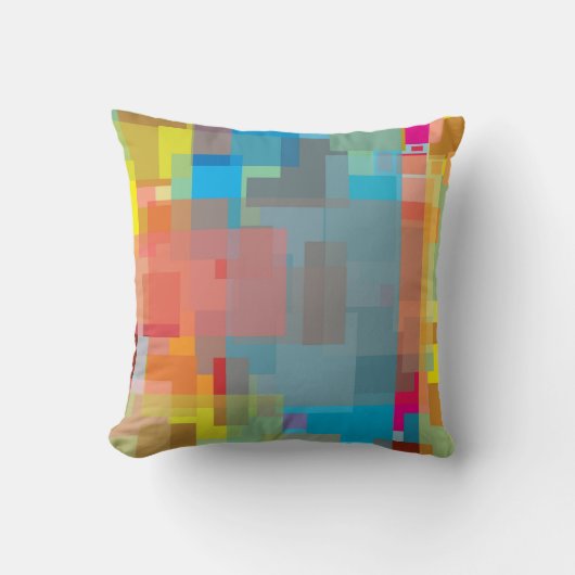 ジオメトカラフルリ水の色の背景 クッション (正面)