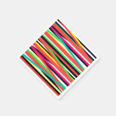 ジオメトカラフルリ線ストライプの数々の数 スタンダードカクテルナプキン (角)
