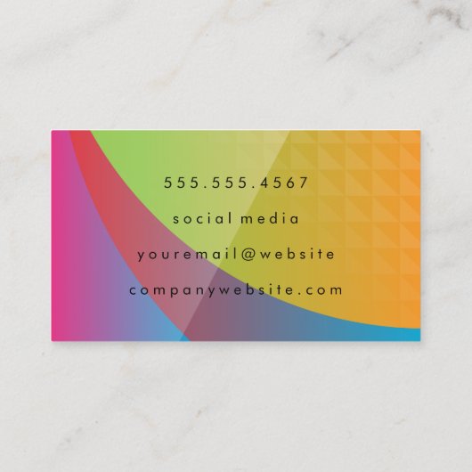 ジオメトカラフルリ背景 名刺 (裏面)