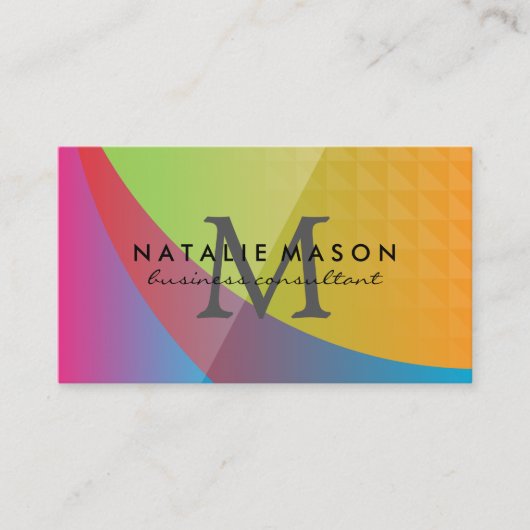 ジオメトカラフルリ背景 名刺 (正面)