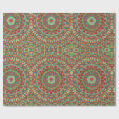 ジオメトカラフルリ赤い緑の青い円 ラッピングペーパー (フラット)