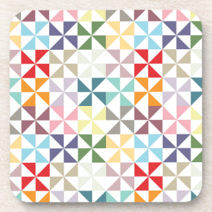 ジオメトカラフルリ風車 コースター