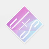 ジオメトクールリックピンクと紫 |カップルイニシャル スタンダードランチョンナプキン (角)