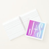 ジオメトクールリックピンクと紫 |カップルイニシャル ノートブック (内部)