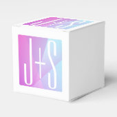 ジオメトクールリックピンクと紫 |カップルイニシャル フェイバーボックス (正面サイド)