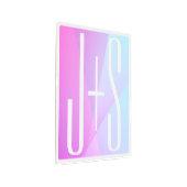 ジオメトクールリックピンクと紫 |カップルイニシャル メタルプリント (3/4)