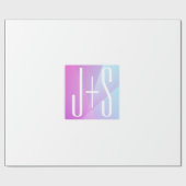 ジオメトクールリックピンクと紫 |カップルイニシャル ラッピングペーパー (フラット)