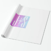 ジオメトクールリックピンクと紫 |カップルイニシャル ラッピングペーパー (アンロールド)