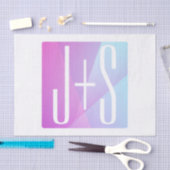 ジオメトクールリックピンクと紫 |カップルイニシャル 薄葉紙 (クラフト)