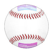 ジオメトクールリックピンクと紫 |カップルイニシャル 野球ボール (裏面)