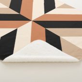 ジオメトコンテンポラリーリカラーブロック茶 シェルパブランケット (3/4)