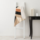 ジオメトコンテンポラリーリカラーブロック茶 シェルパブランケット (インサイチュ)