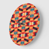 ジオメトサイケデリックリ背景：ヴィンテージグランジ。 ラージ壁時計 (傾斜)