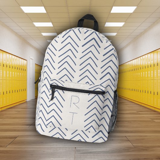 ジオメトシンプルリカル矢印モノグラムイニシャル プリントバックパック