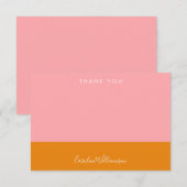 ジオメトシンプルリシェイプPink Orangeブライダルシャワー サンキューカード (正面/裏面)