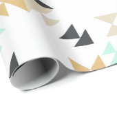 ジオメトスタイリッシュリキルトパターンミントブラック金ゴールド ラッピングペーパー (ロールコーナー)