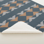 ジオメトスタイリッシュリックキリムネイビーブルーブラウン シェルパブランケット (3/4)