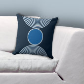 ジオメトスタイリッシュリブルー円パターン クッション